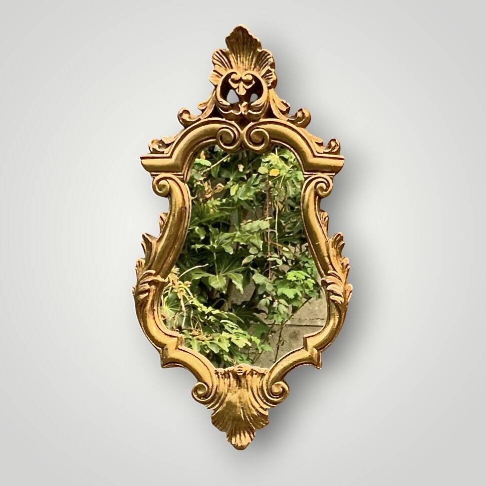 Vintage Rococo wall mirror in gilded resin