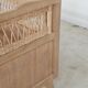 Children's bed in wood and sandblasted rattan from the 1960s.