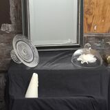 Black and silver beveled mirror, 48x38 cm