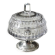 Antique cut crystal sugar bowl diamond point motifs on a metal base