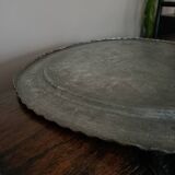 Oriental silver-plated copper tray