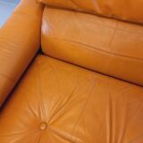 Paire de fauteuils lounge vintage en cuir des années 60 70