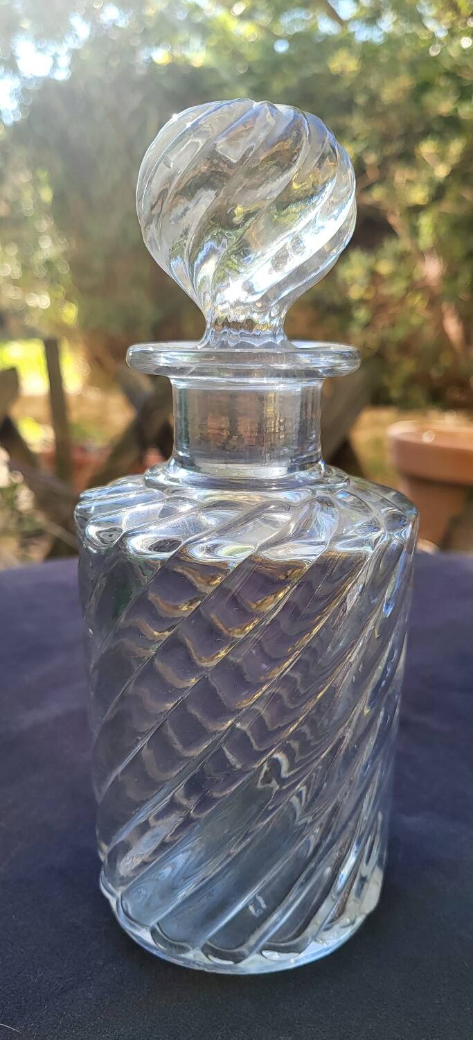 Large bamboo crystal bottle by Baccarat