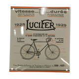 Lucifer bicycle enamel plate