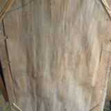 Golden fireplace mirror with pediment