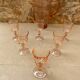 Antique Pink Blown Glass Pitcher Set + 6 Vintage Liqueur Glasses