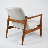 Fauteuil vintage GFM-64 de E.Homa, années 60, velours argenté gris