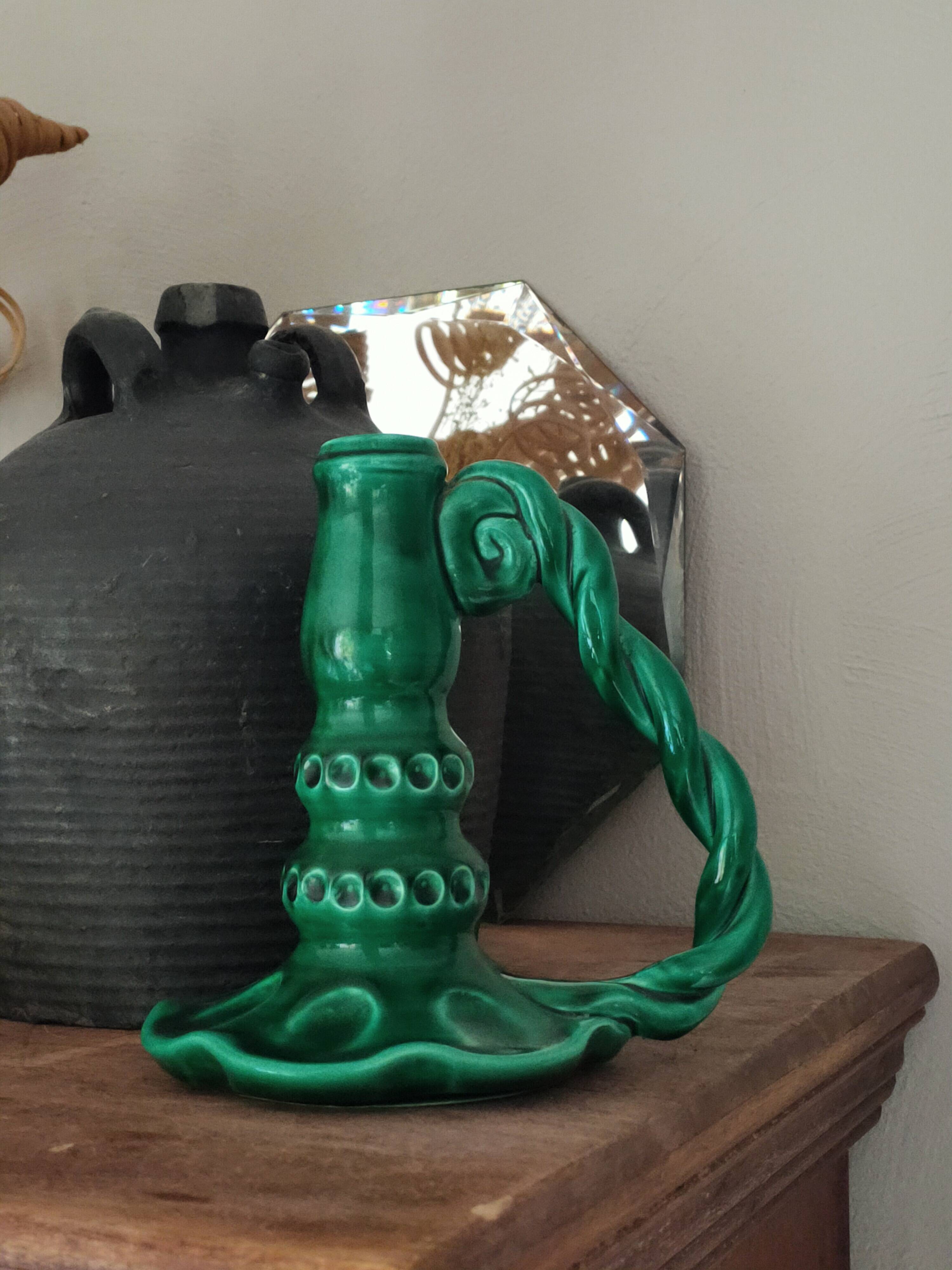 Ceramic candle holder.