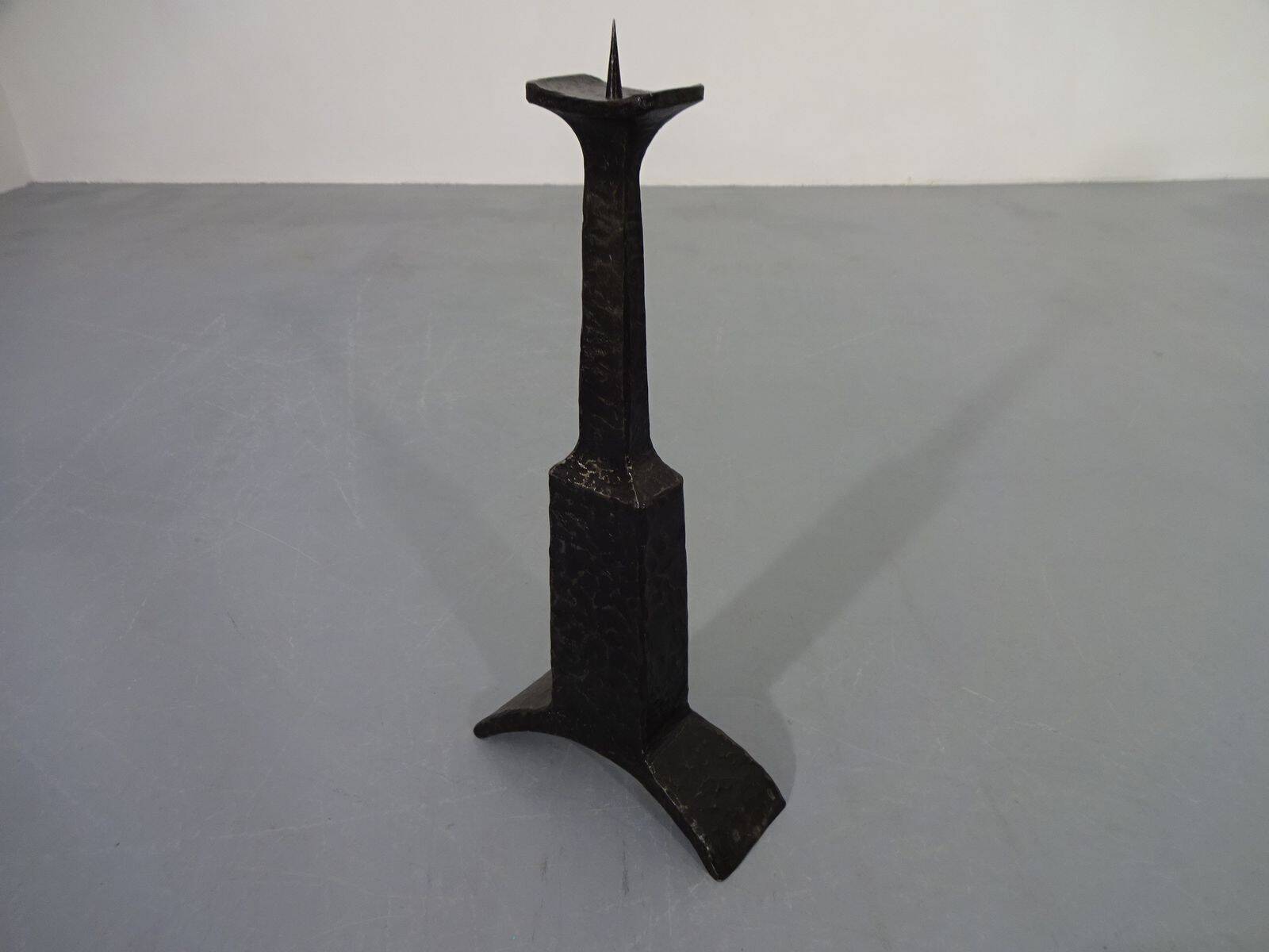 Brutalist Sculptural Iron Candleholder, 1960s