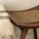 Stool / side table in wood and rope, France 1950