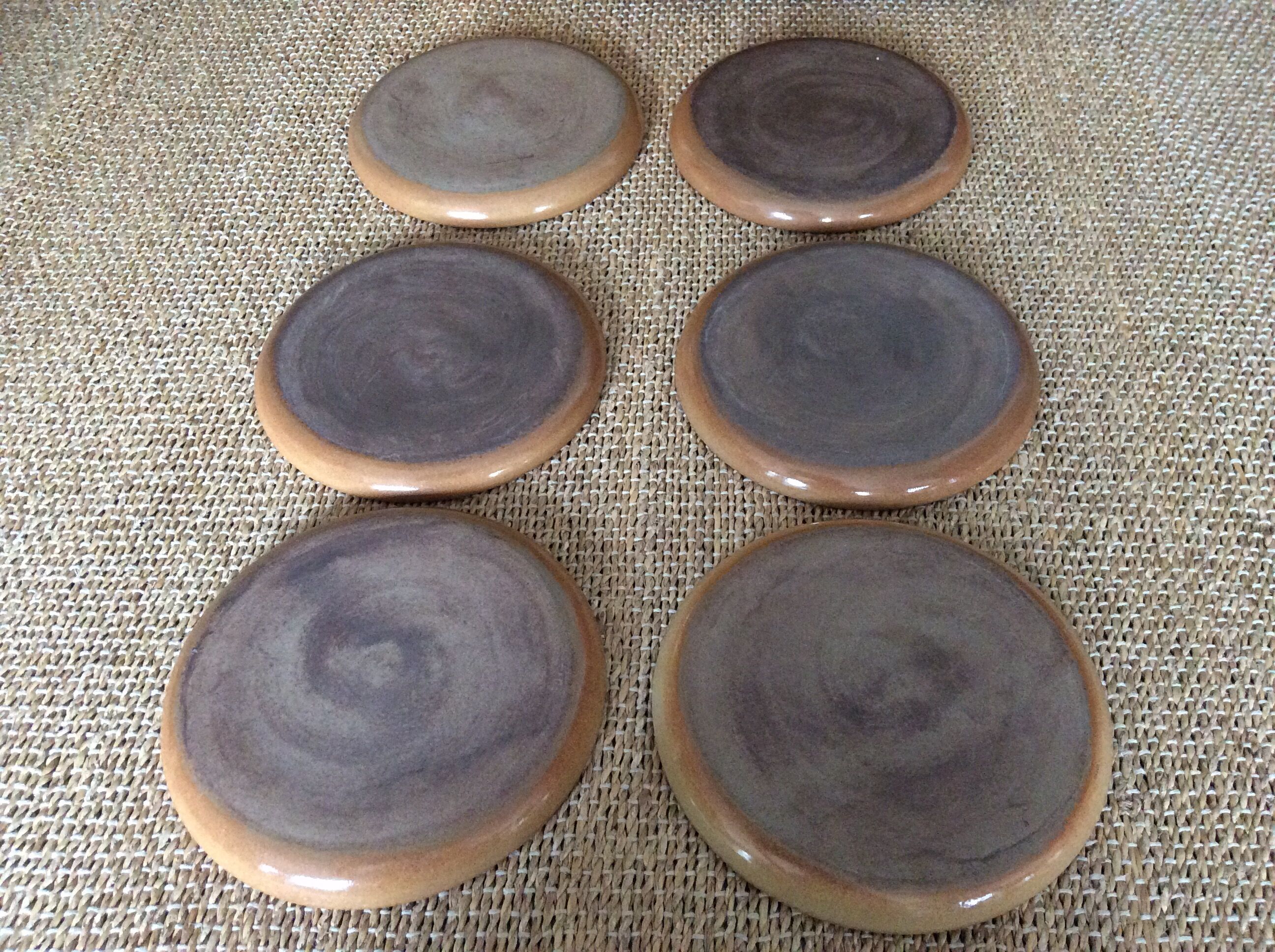 6 stoneware dessert plates