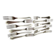 Set of 12 silver metal table forks from christofle model "spatours"