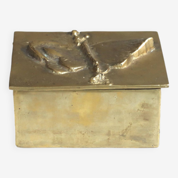 Bronze box by Eleni Vernadaki decorated with a butterfly, 1980s