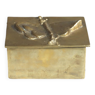 Bronze box by Eleni Vernadaki decorated with a butterfly, 1980s