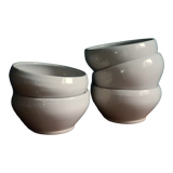 5 stoneware bowls Digoin Sarreguemines grespots