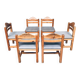 Brutalist Square Model Pine Dining Chairs, 1970s, Set of 6