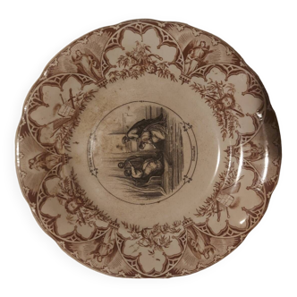 Old Sarreguemines decorative plate