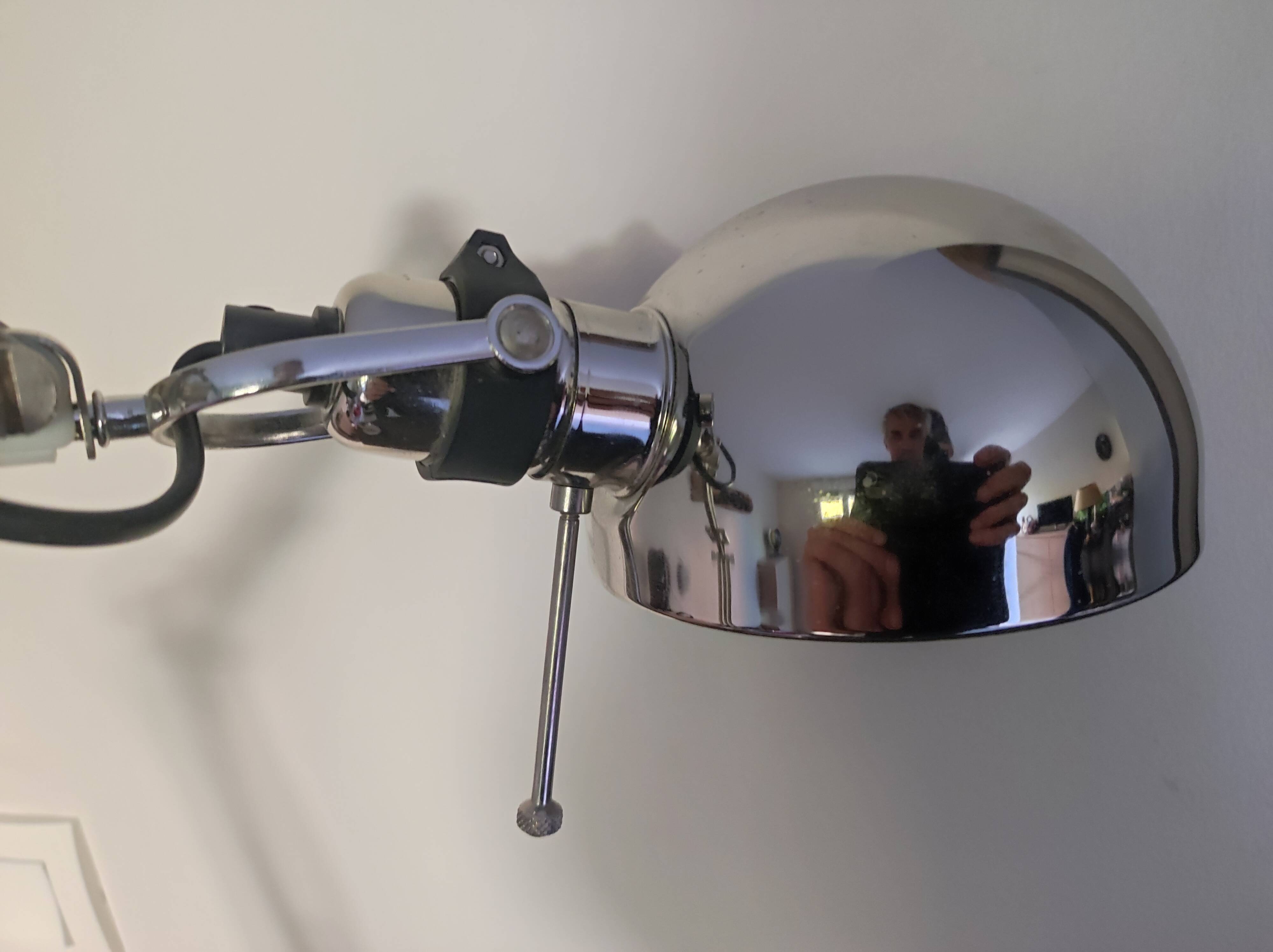 Articulated desk lamp chrome metal workshop style