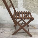 Former chair child folding wood brown painted 60s vintage