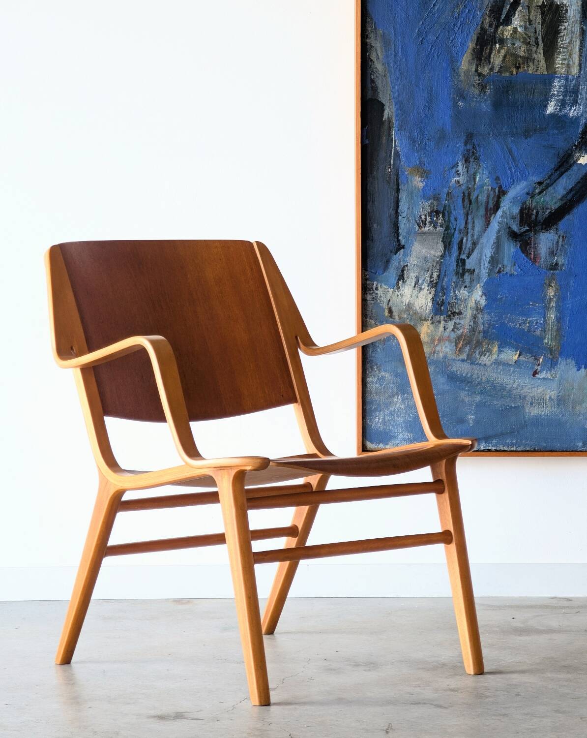 Vintage Danish armchair AX by Peter Hvidt, edition Fritz Hansen, 1950.