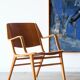 Vintage Danish armchair AX by Peter Hvidt, edition Fritz Hansen, 1950.