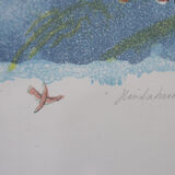 Aino Myllykangas, Heaven the dog, Color Lithograph, 1993