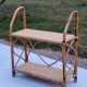 Double wall shelf in bamboo and rattan from the 70s