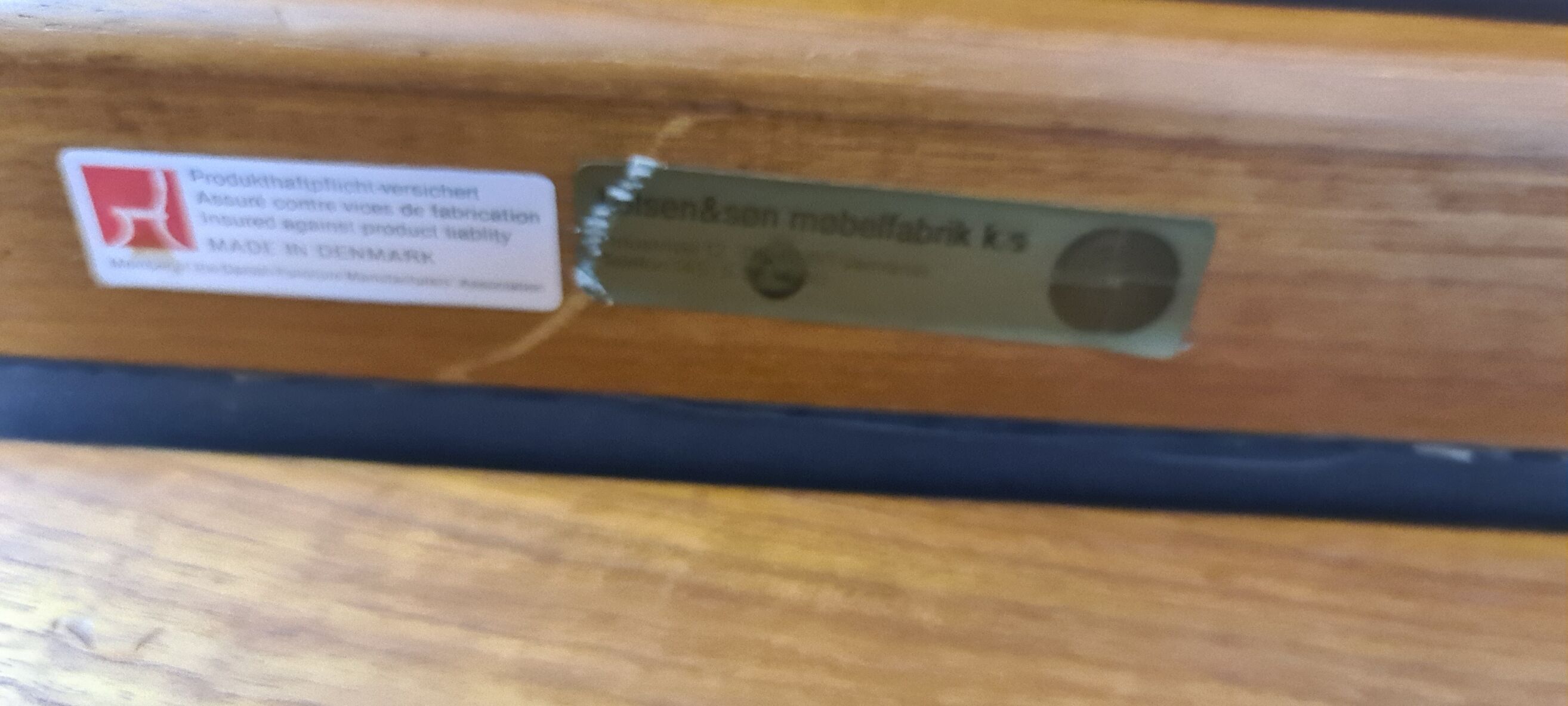 Brown leather Danish design arm chair by I Olsen&son Mobelfabrik