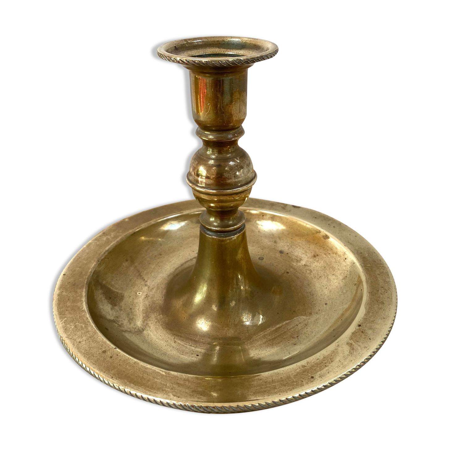 Antique brass candle holder