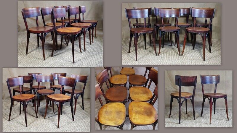 Lot 7 chairs Baumann No.129 30s