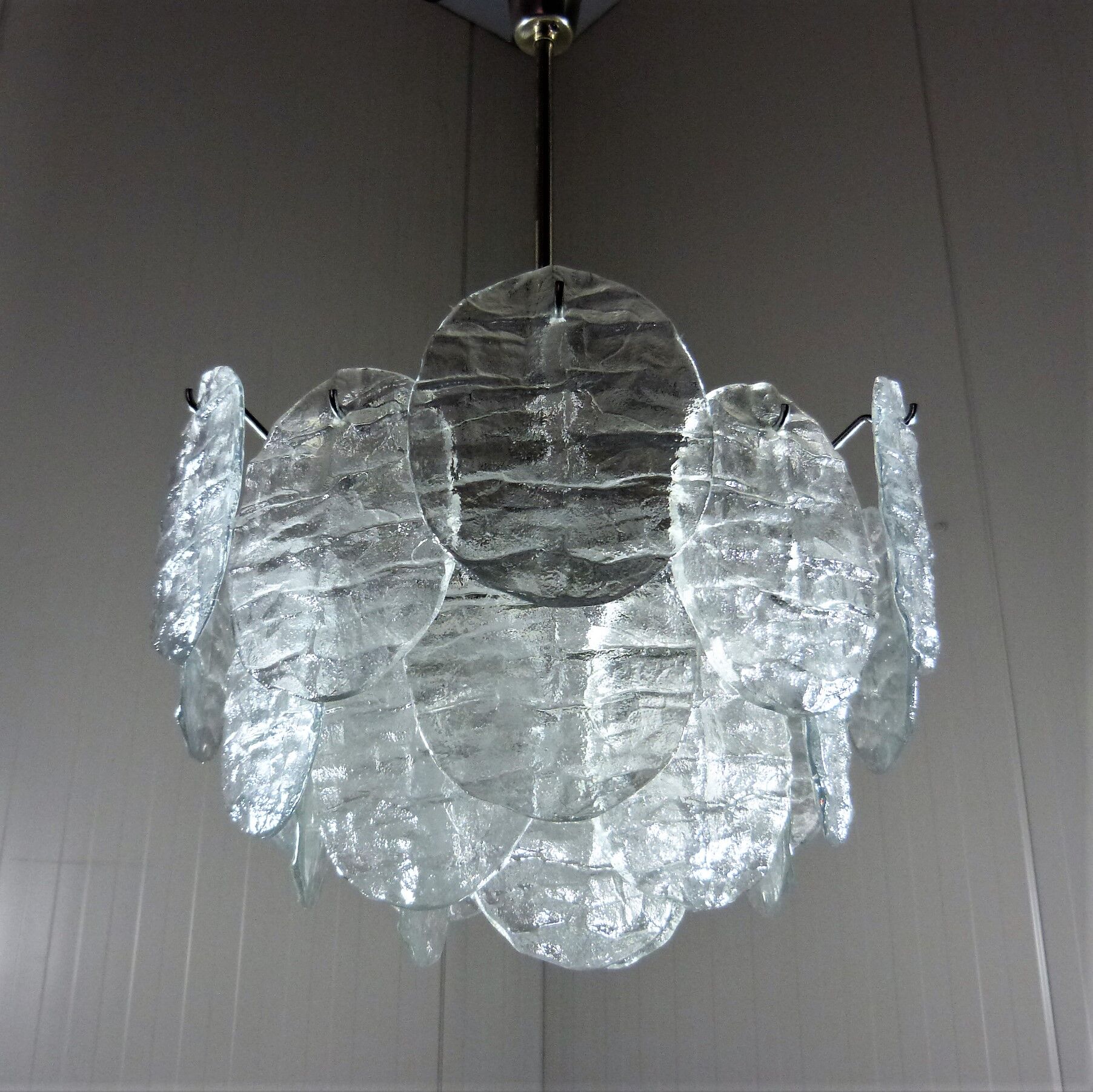 Kalmar candlestick with ice glass discs 1960's