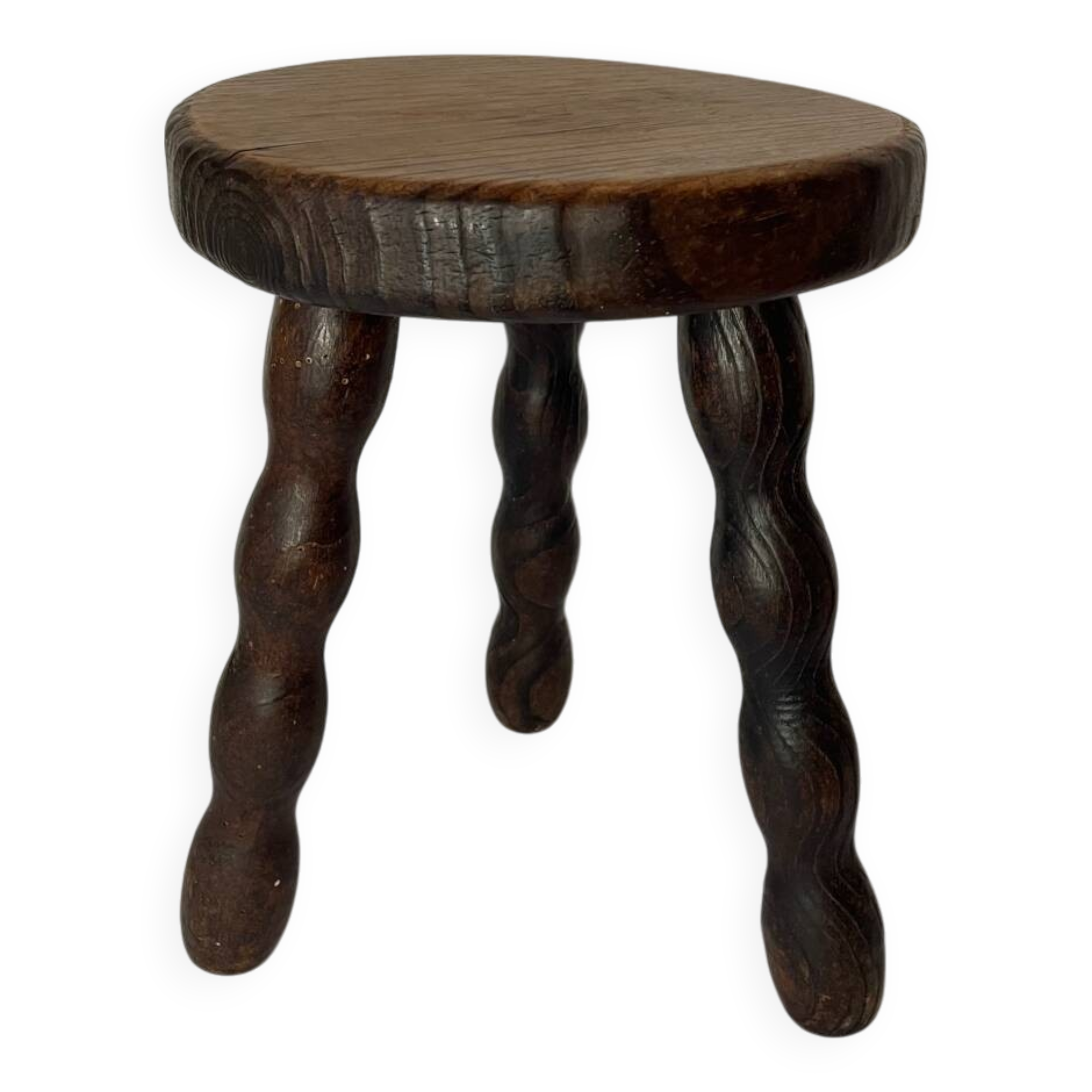 Brutalist wooden stool