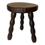 Brutalist wooden stool