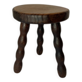 Brutalist wooden stool