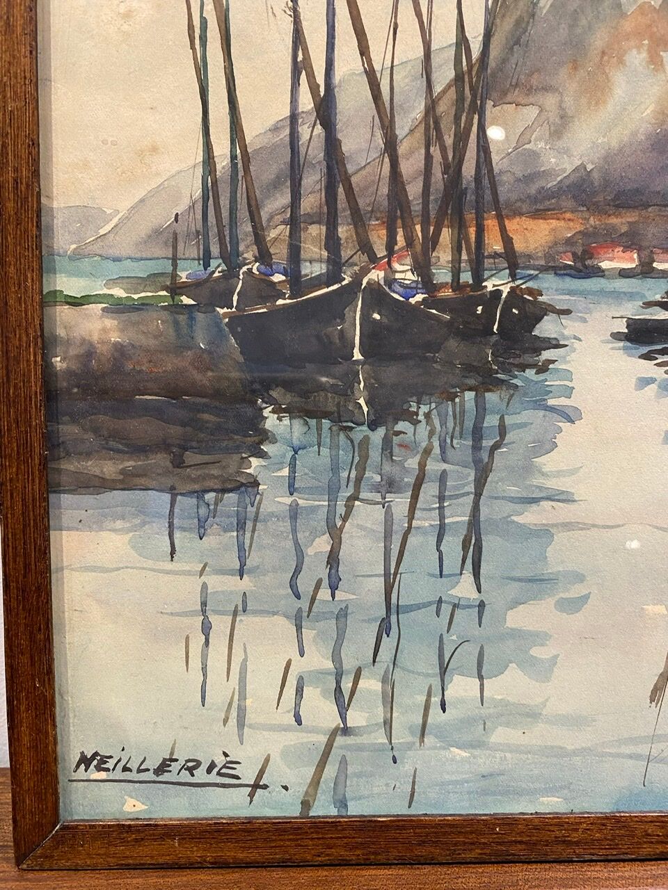 Old painting, marine, signed xx century