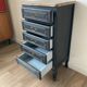 Chiffonnier vintage en bois peint en noir