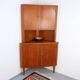 Vintage Danish teak corner cabinet, retro 1960s style.