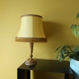 Alabaster lamp and gilt bronze, silk Lampshade