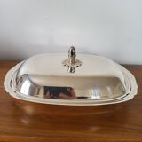 Plat couvert légumier en métal argenté