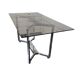 Vintage chrome metal table with smoked glass top
