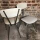 Set of 4 chairs iron and white vinyl 1960 Columbus Creation