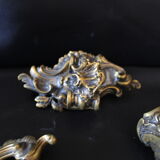 Pair of antique French Bronze Piano sconce, candleholders, signed L Pinet 102, rococo empire regency