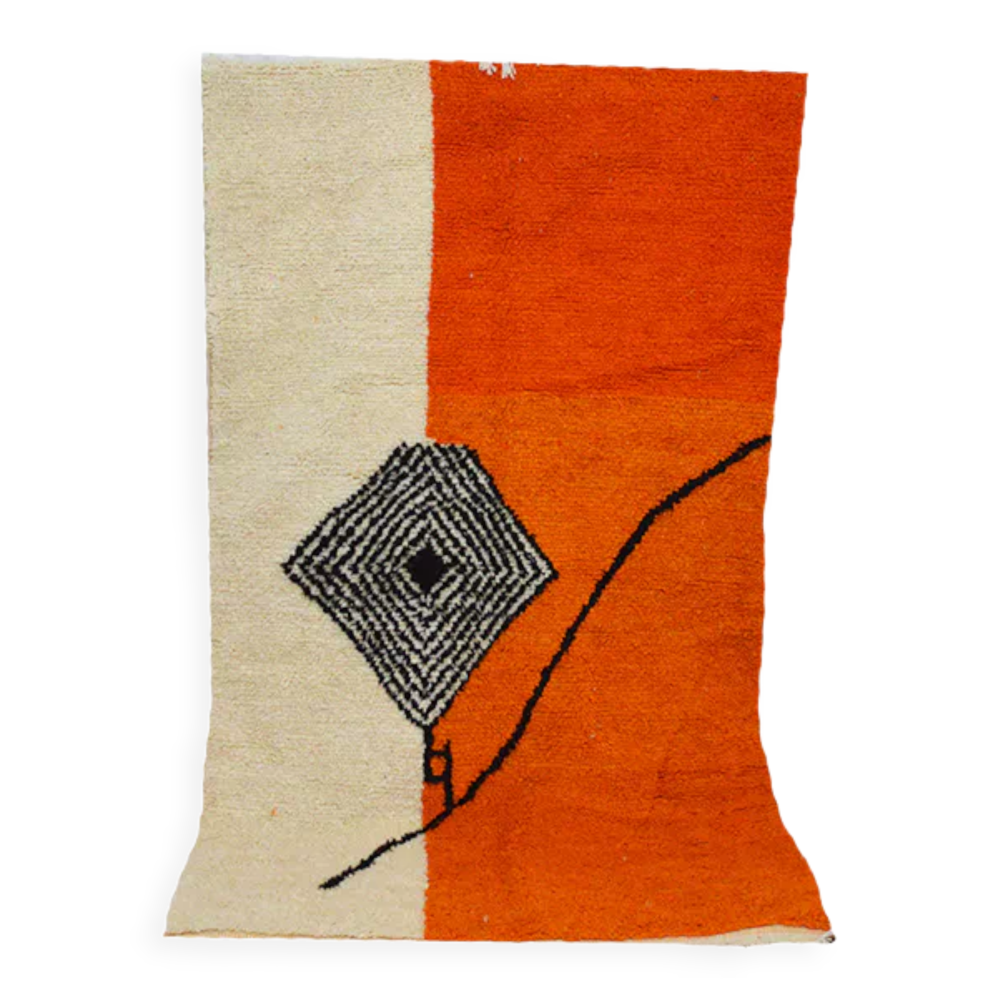 Handmade moroccan berber carpet 253 x 146 cm