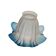 Antique tulip lampshade in transparent glass with a blue rim.