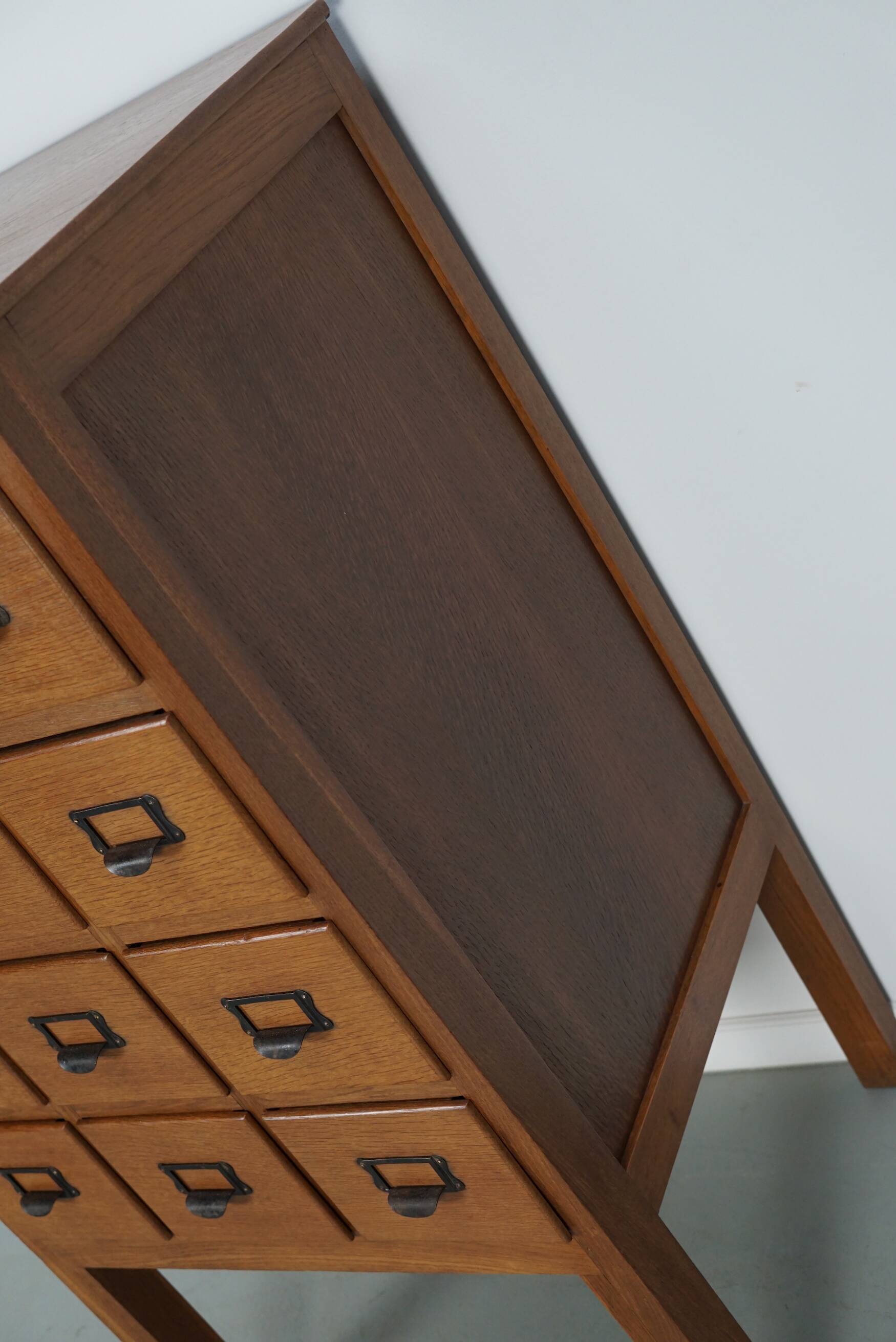Vintage Dutch Oak Apothecary / Filing Cabinet, 1930s