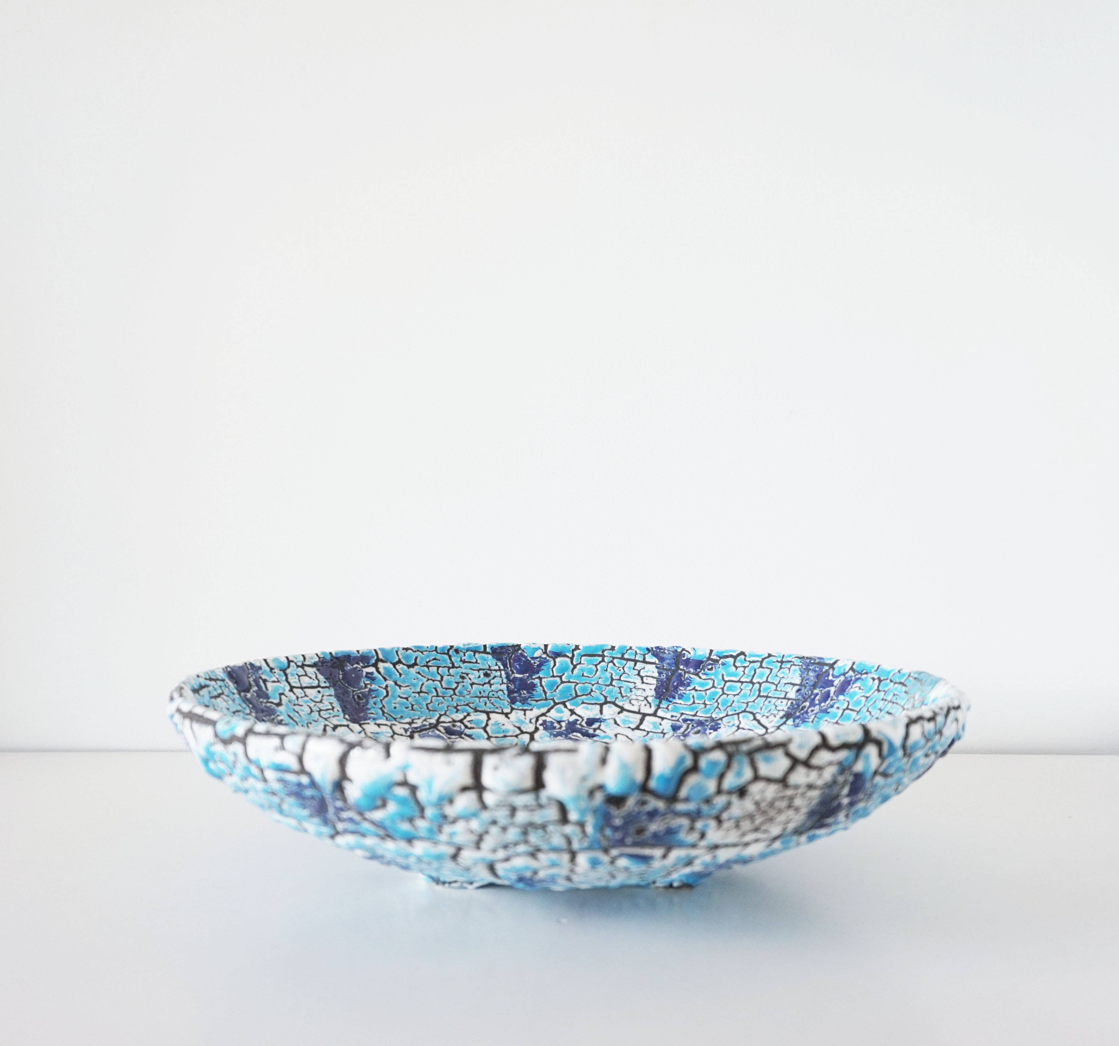 Large ceramic dish Fat lava Vallauris