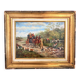 Oil Painting Panel Wood Gilded Hunting English Dog 19th Century