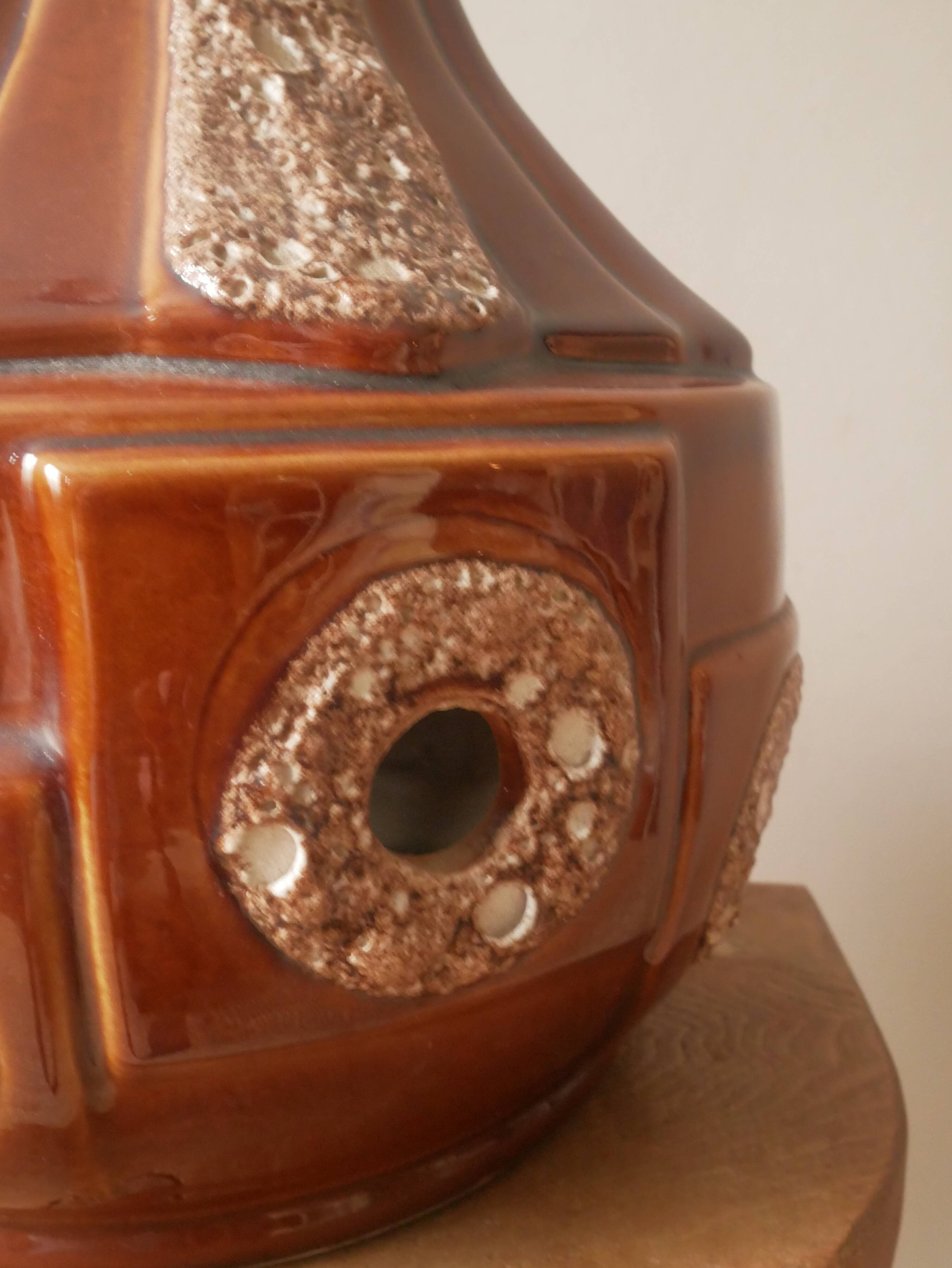 Vintage ceramic lamp base Scandinavian decoration retro floor lamp shades of brown