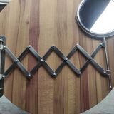Chrome bathroom mirror, magnifying and extendable accordion, vintage