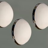 Opaline Glass Sconces, 1980s, Set of 3